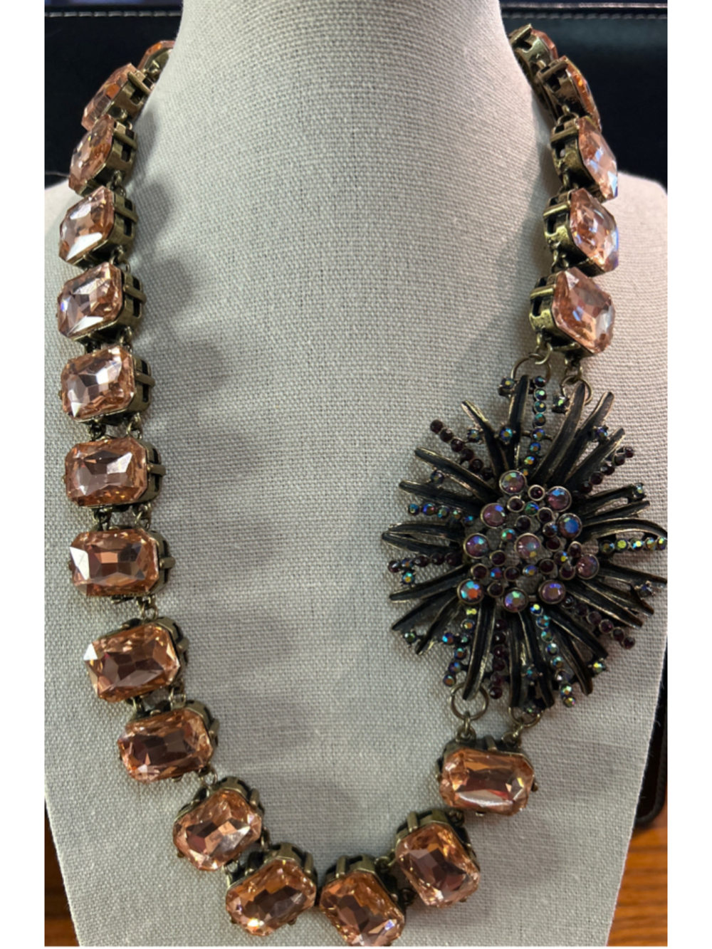 Women's Leslie Danzis Statement Necklace One Size Pink Bronze